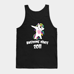 Awesome Since 2011 Birthday Dabbing Unicorn Tank Top